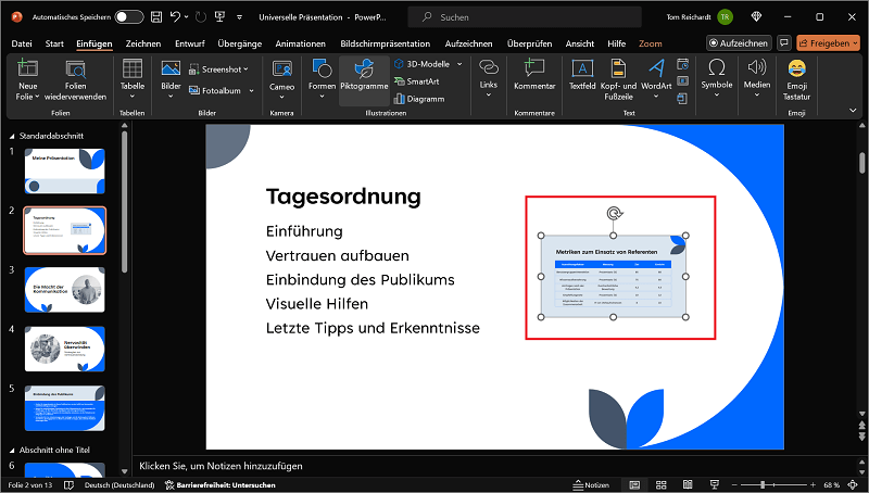 Wstaw powiększenie sekcji w programie PowerPoint