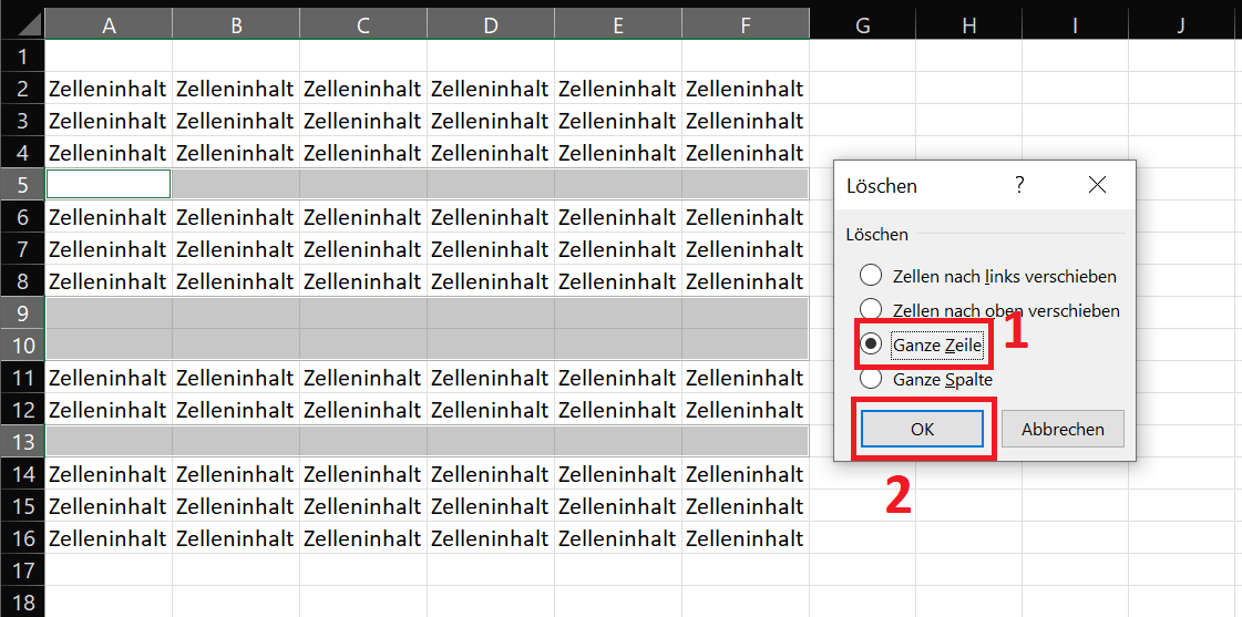 Usuń cały pusty wiersz w programie Excel