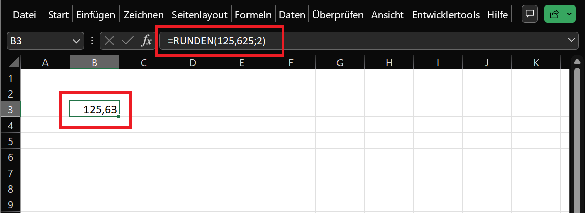 Funkcja okrągła Excel
