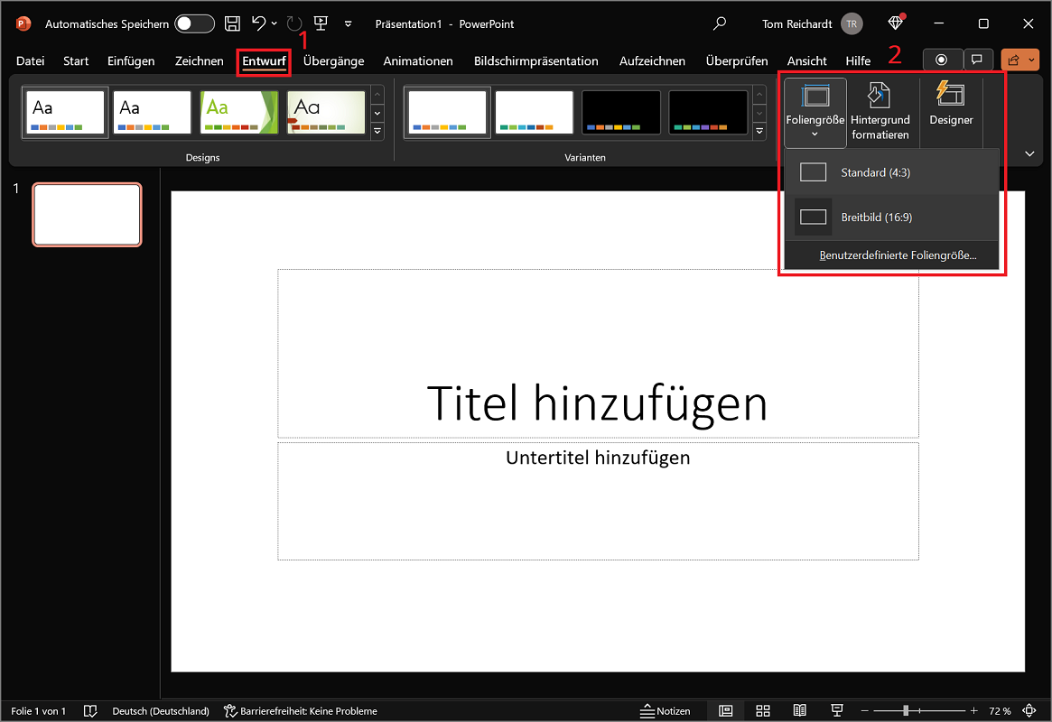 Zmień format w programie PowerPoint