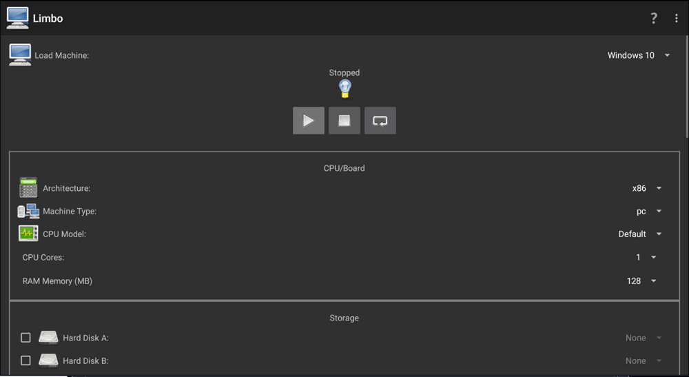 Aplikacja Limbo jako emulator komputera PC dla systemu Windows 10