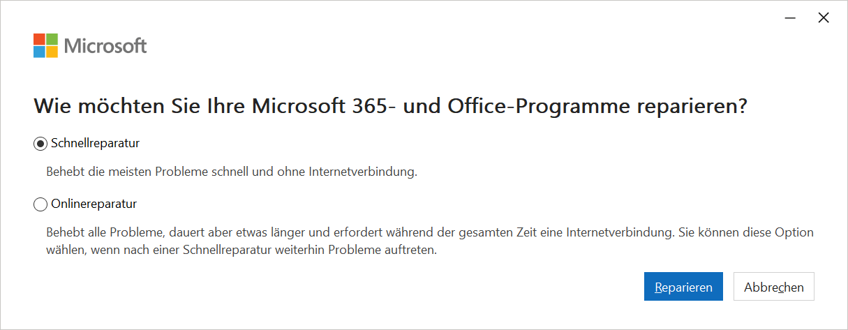 Rozpocznij naprawę programu Office Outlook