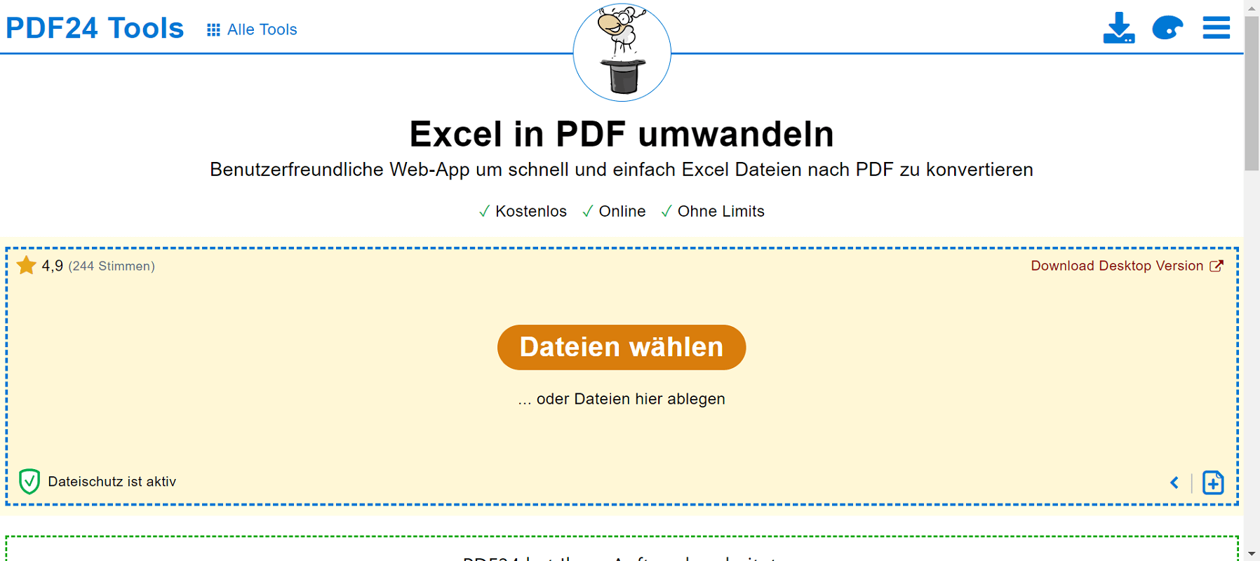 Konwerter online do konwersji Excel do formatu PDF