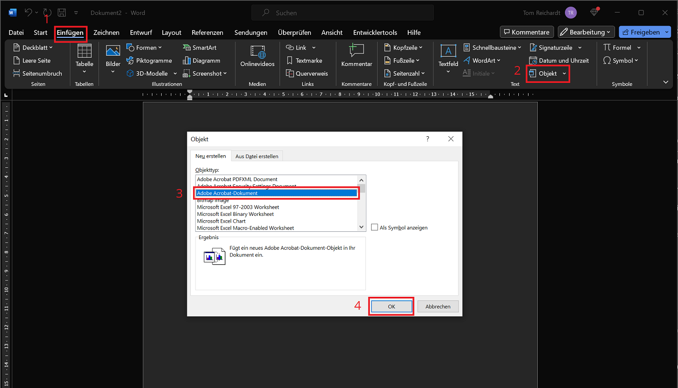 Wstaw plik PDF do programu Word