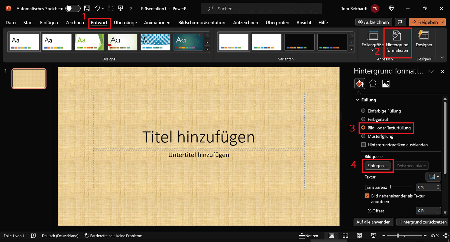 PowerPoint: Wstaw obraz jako tło