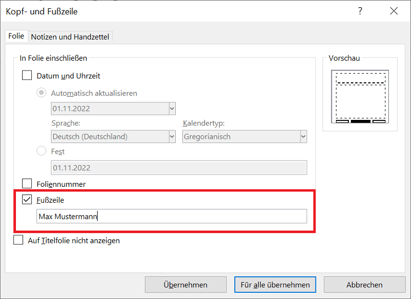 Edytuj stopkę programu PowerPoint w opcjach