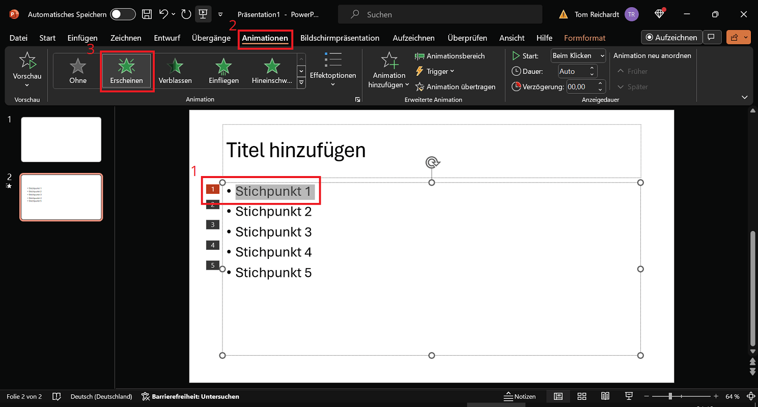Pokazuj punkty programu PowerPoint jeden po drugim