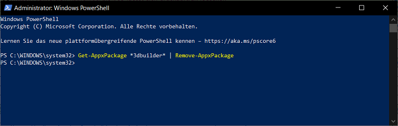 Odinstaluj aplikacje w konsoli PowerShell w systemie Windows 10