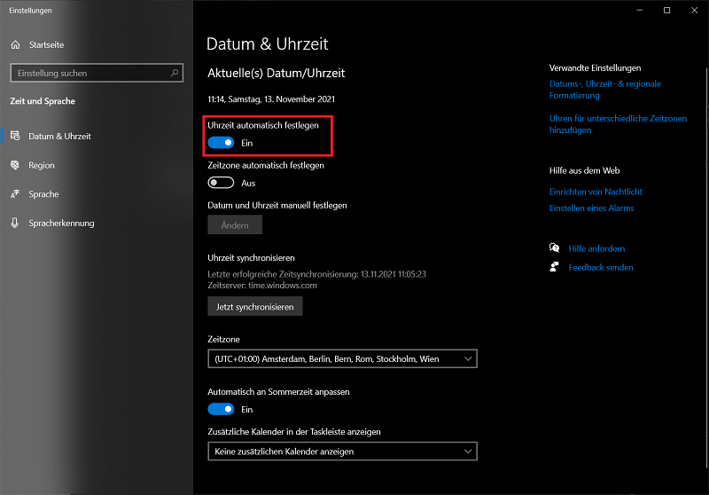 Windows 10-ustaw datę-godzinę-automatycznie