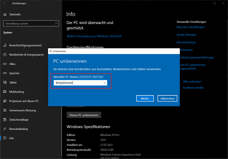 Zmień nazwę komputera w Ustawieniach systemu Windows 10