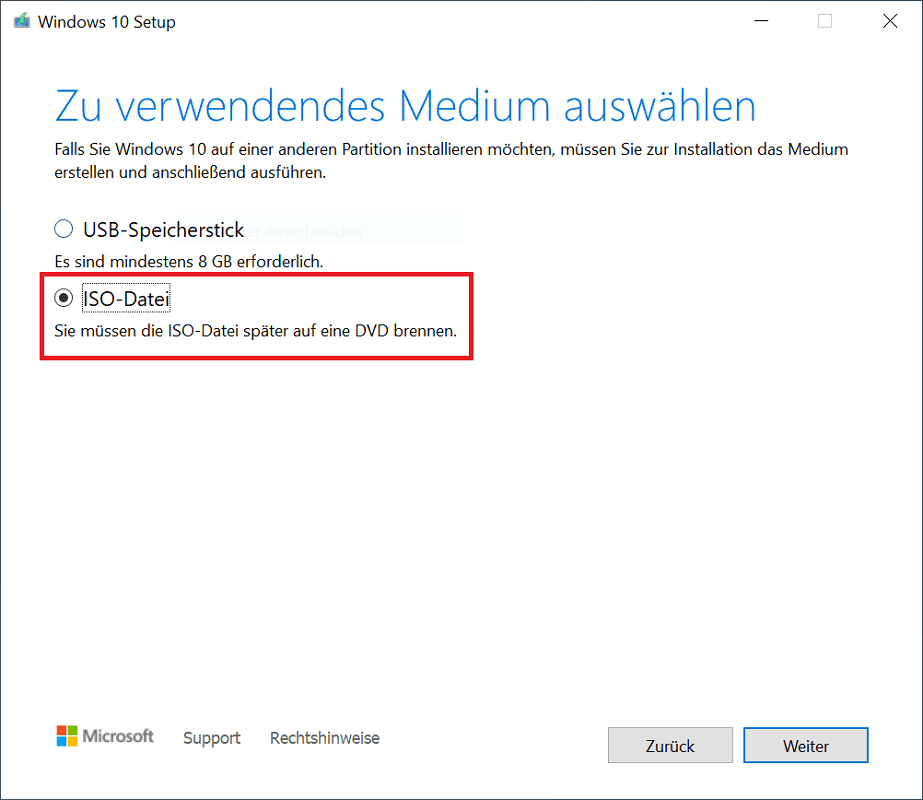 Utwórz ISO systemu Windows 10