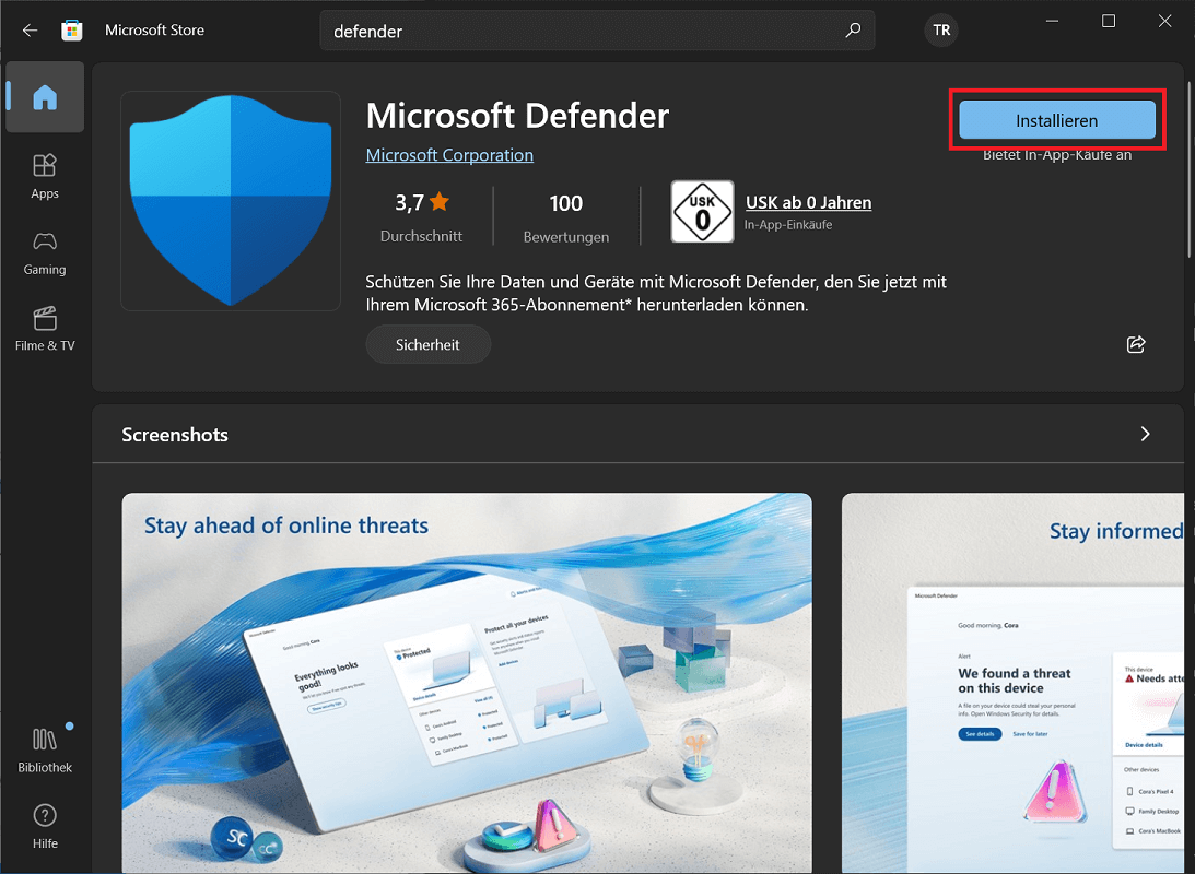 Pobieranie i instalacja programu Windows Defender