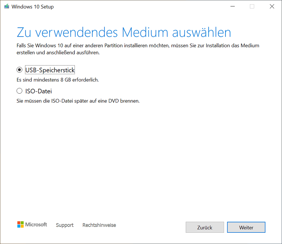 Utwórz rozruchową pamięć USB za pomocą narzędzia Windows Media Creation Tool