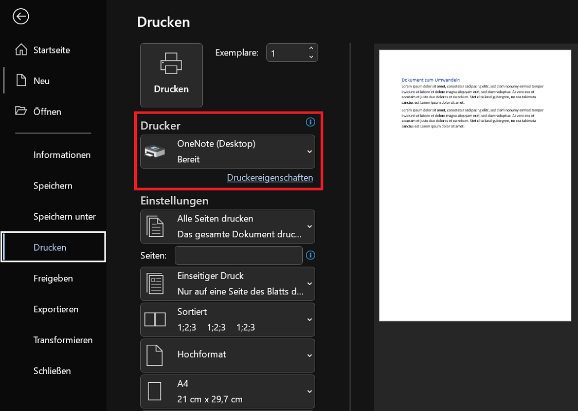 Konwertuj Word na JPG za pomocą Microsoft OneNote