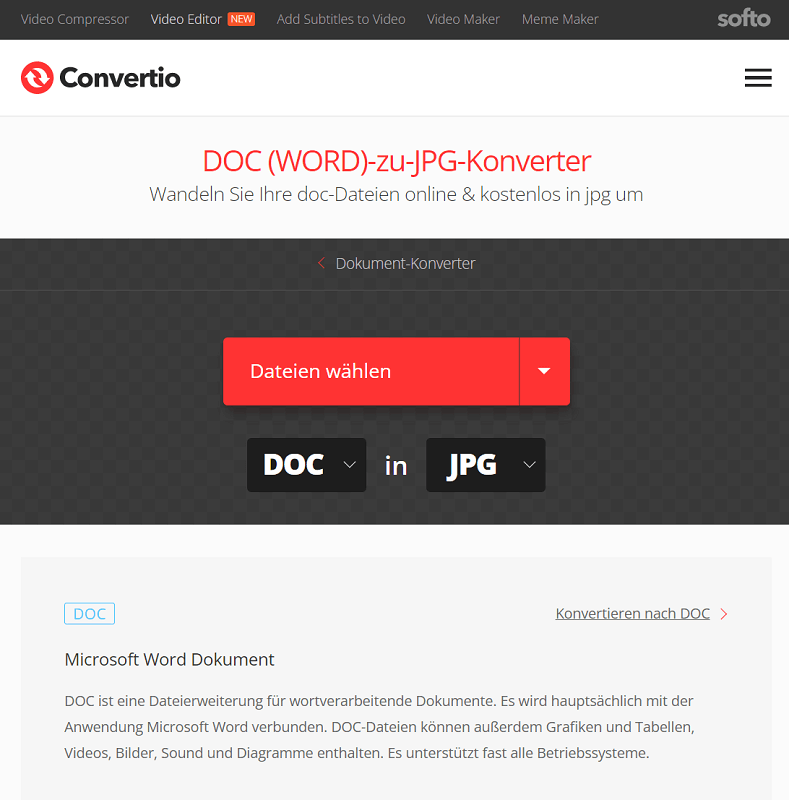 Konwertuj Word na JPG za pomocą narzędzi online