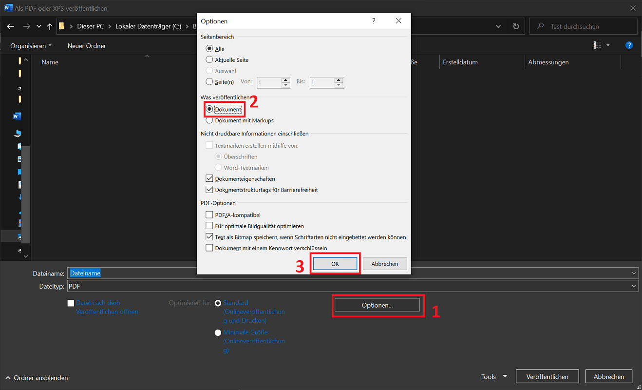 Ukryj komentarze programu Word w pliku PDF