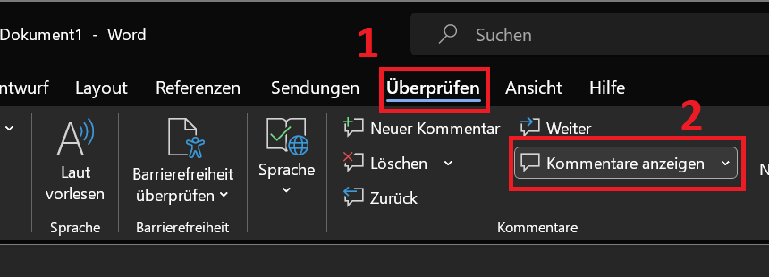 Ukryj komentarze w programie Word