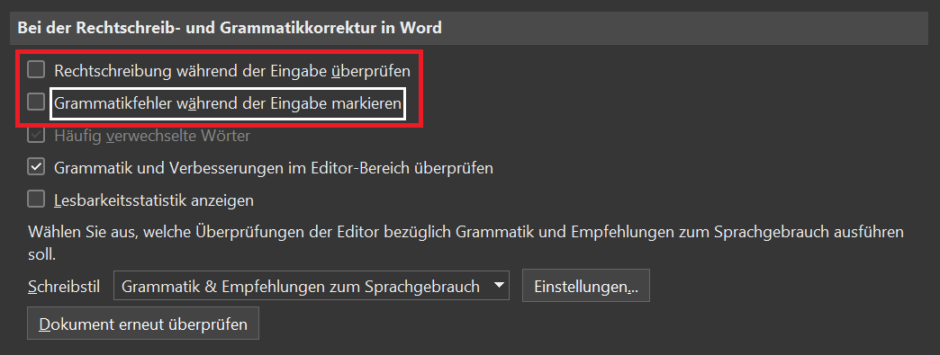 Wyłącz sprawdzanie pisowni w programie Word