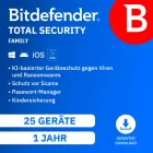 Bitdefender Total Security Family | 25 urządzeń | 1 rok