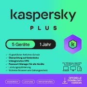 Kaspersky Plus | 5 urządzeń | 1 rok