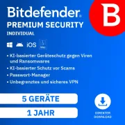 Bitdefender Premium Security Individual | 5 urządzeń | 1 rok