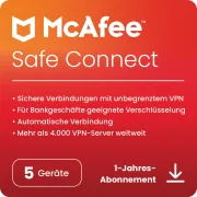 McAfee Safe Connect VPN | 5 urządzeń | 1 rok