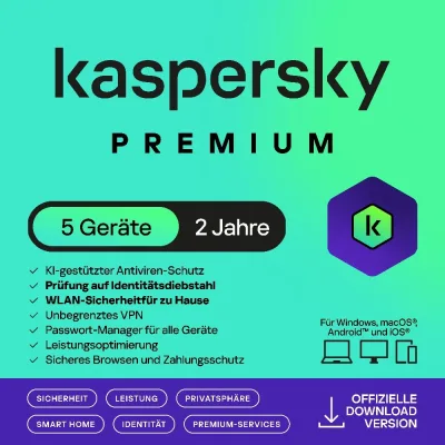 Kaspersky Premium | 5 urządzeń | 2 lata