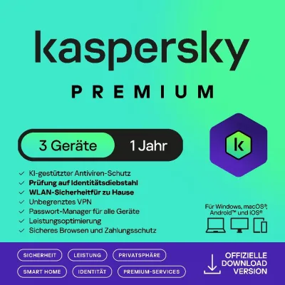 Kaspersky Premium | 3 urządzenia | 1 rok