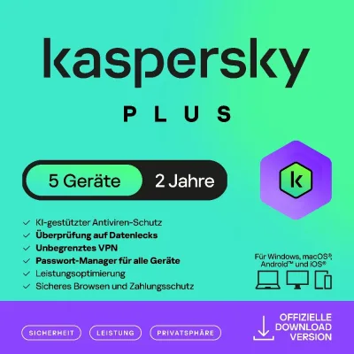 Kaspersky Plus | 5 urządzeń | 2 lata