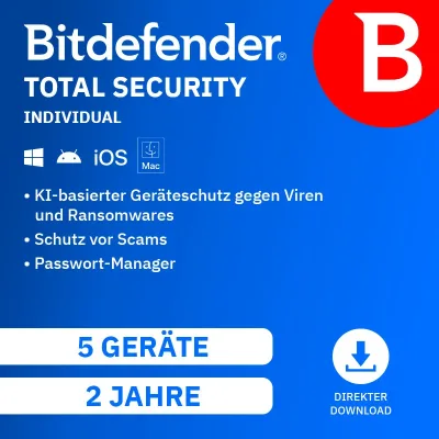 Bitdefender Total Security Individual | 5 urządzeń | 2 lata