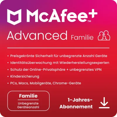 McAfee+ Advanced Family | 6 użytkowników | 1 rok
