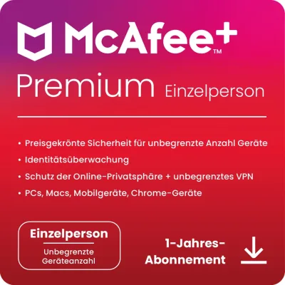 McAfee+ Premium Individual | 1 użytkownik | 1 rok