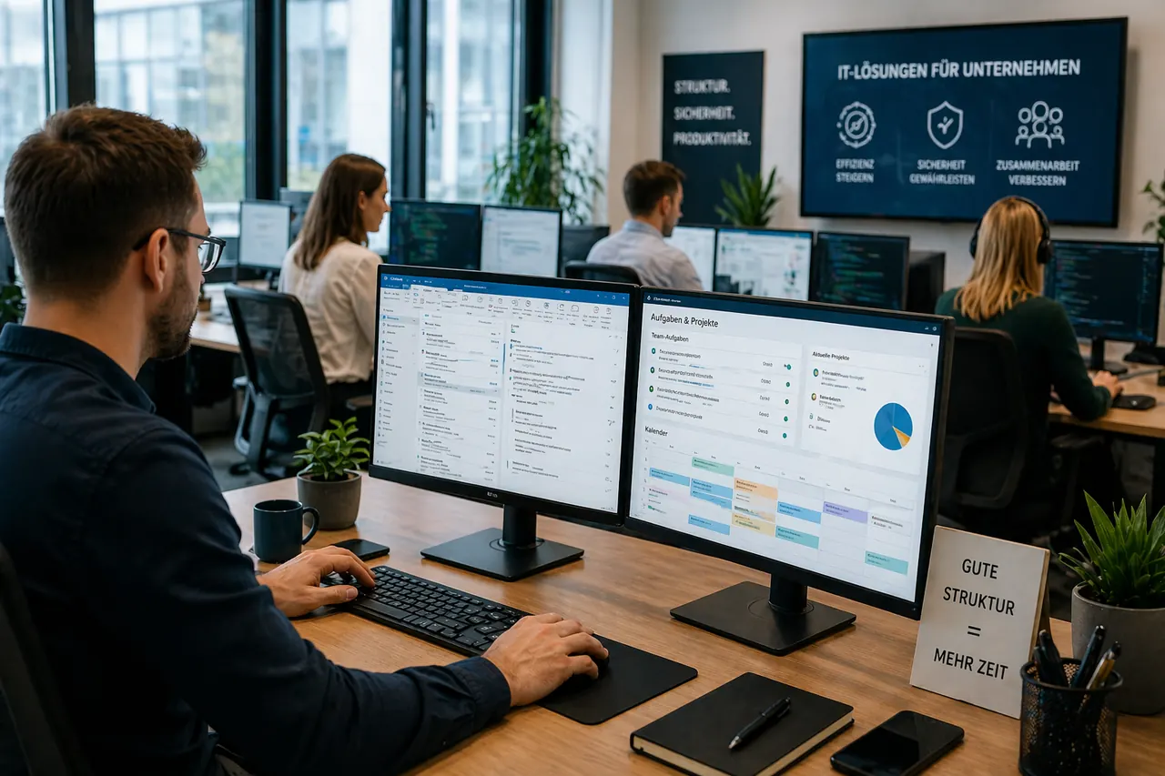 Przepełniona skrzynka odbiorcza Outlook nieprzeczytanymi wiadomościami i brakiem struktury